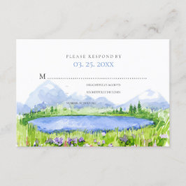 Spring Lakeside Mountain Meadow Wedding RSVP ©