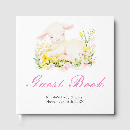 Spring Lamb Baby Shower Guest Book Gästebuch