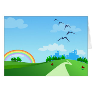 Spring landscape, card