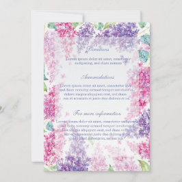 Spring Lilac Blume Blossom-Floral Wedding Einladung
