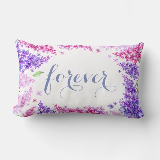 Spring Lilac Blume Blossom-Floral Wedding Forever Lendenkissen (Vorderseite)