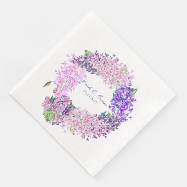 Spring Lilac Blume Blossom-Floral Wedding Serviette (Ecke)