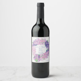 Spring Lilac Blume Blossom-Floral Wedding Weinetikett