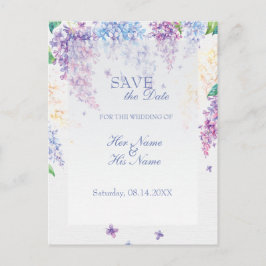 Spring Lilac Blume Floral Wedding SPEICHERN das Da Ankündigungspostkarte