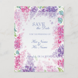 Spring Lilac Blume Floral Wedding SPEICHERN das Da Ankündigungspostkarte