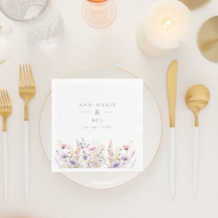 Spring Lilac Wildblumen Hochzeit Serviette