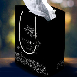 Spring Lilie Black Hochzeit Weiß vielen Dank Mittlere Geschenktüte