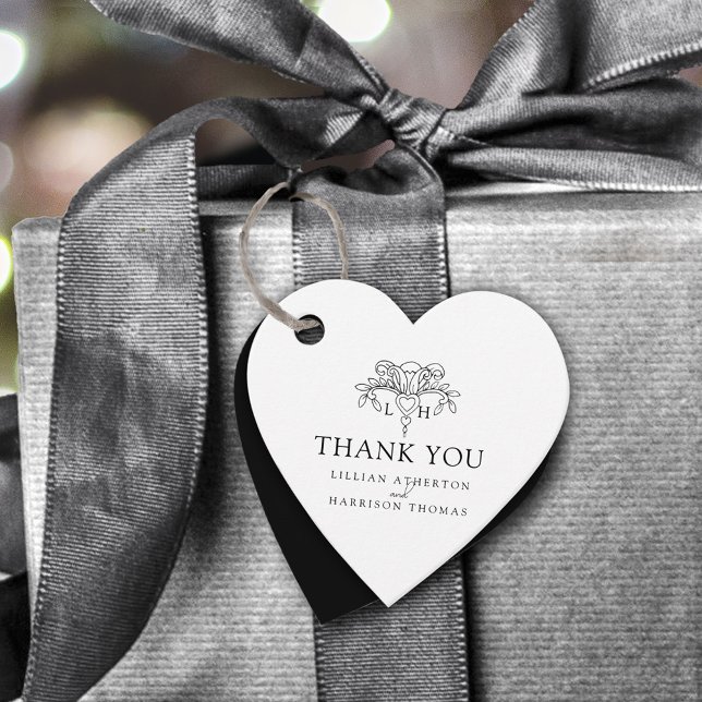 Spring Lilie elegante Mono Hochzeit vielen Dank Geschenkanhänger (Von Creator hochgeladen)