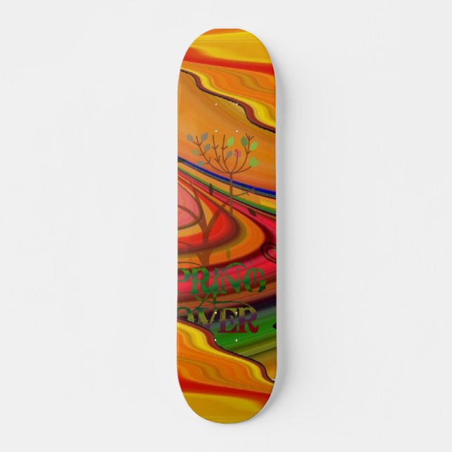 Spring Lover Abstrakt Art Skateboard (Vorne)