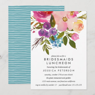 Spring Lush Blume Bridesmaids Luncheon Hochzeit Einladung