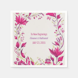 Spring Magenta Garden Hochzeit der Blumen Serviette