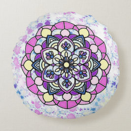 Spring Mandala Round Pillow Rundes Kissen