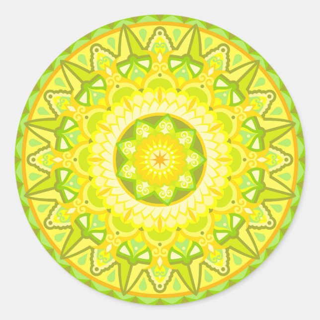 Spring Mandala Runder Aufkleber (Vorderseite)