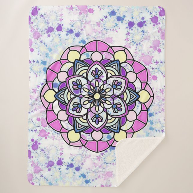 Spring Mandala Sherpa Blanket Sherpadecke (Vorderseite)