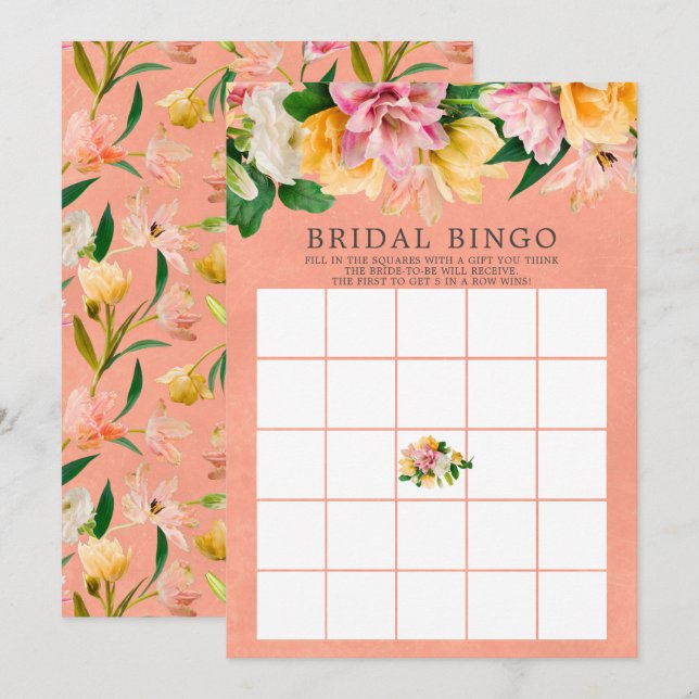 Spring Meadow BINGO Brautparty Game Einladung (Vorne/Hinten)