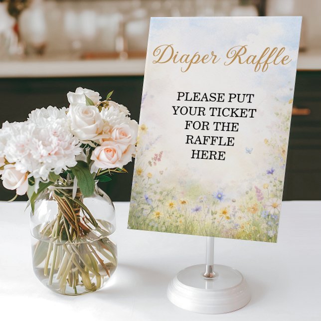 Spring Meadow Diaper Raffle Wildflower Sign Poster (Von Creator hochgeladen)