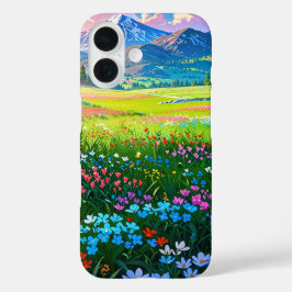 Spring Meadow & Mountains - Anime Landschaft iPhone 16 Hülle