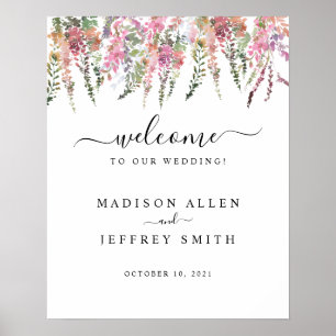 Spring Meadow Wildblumen Begrüßungszeichen Poster