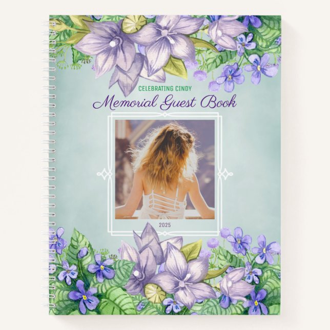 Spring Memorial Service Livre d'invités Lilac Phot (Devant)