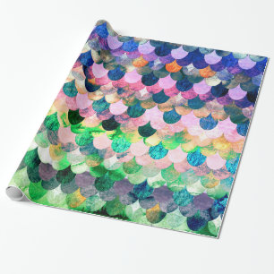 Spring Mermaidskales Mermaid Fishskales Scales Geschenkpapier