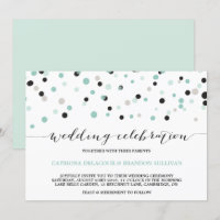 Spring Mint Confetti Dots Einladung Hochzeit