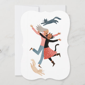 Spring mit Freude | Freundschaft Illustriert  Dankeskarte