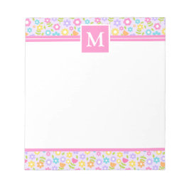 Spring Multi Color Blume Monogram Notizblock