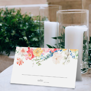 Spring Multi Color Florals Platzkarte