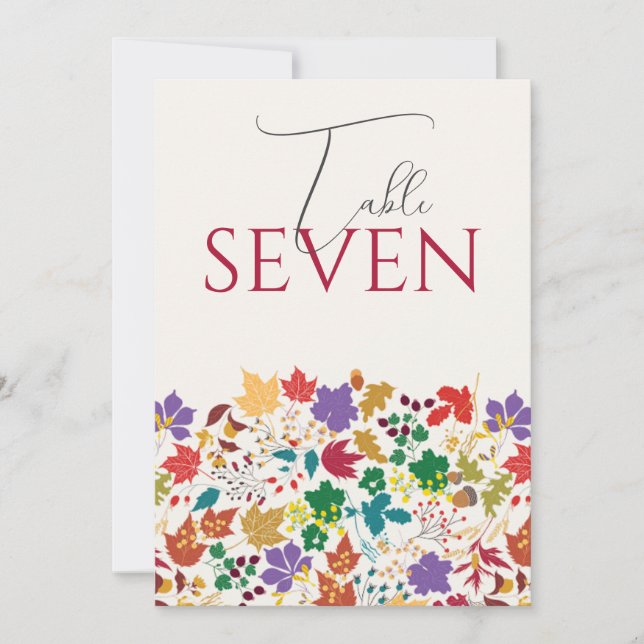 Spring Mustard Meadow Flower Wedding Table Number Einladung (Vorderseite)