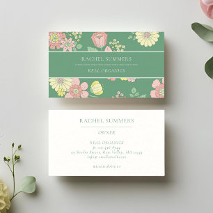 Spring Nature Floral Boho Visitenkarte
