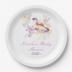 Spring Niedlich Bird Baby Dusche Pappteller