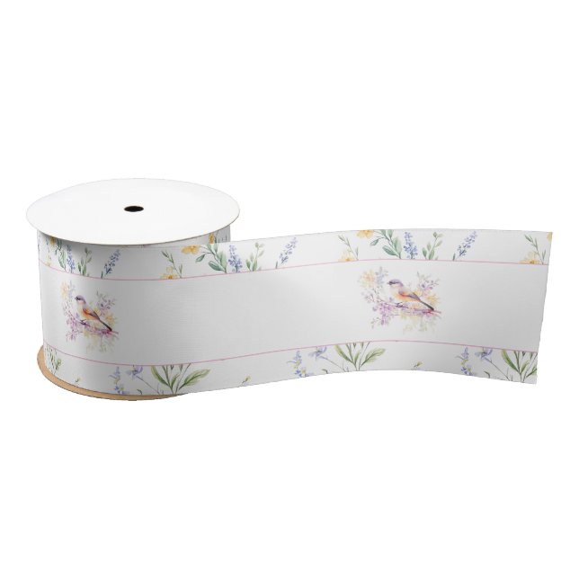 Spring Niedlich Bird Baby Dusche Satinband (Spule)