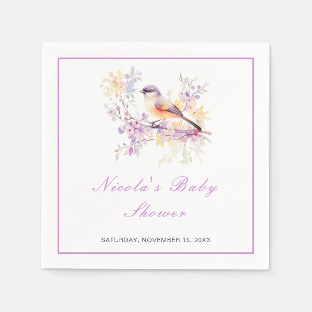 Spring Niedlich Bird Baby Dusche Serviette (Vorderseite)