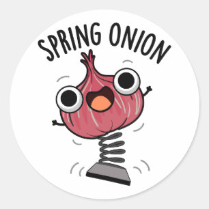 Spring Onion Funny Veggie Puns Runder Aufkleber