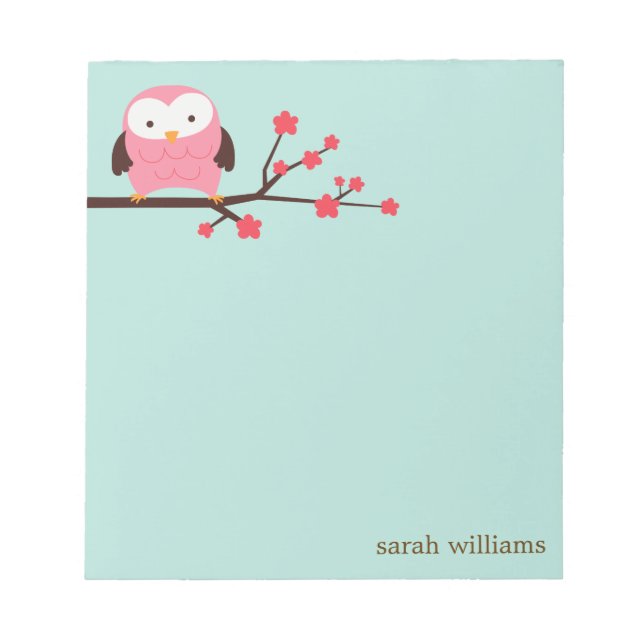 Spring Owl Notepad Notizblock (Vorderseite)
