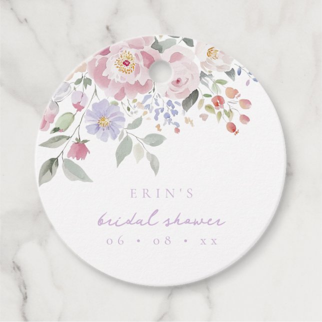 Spring Pastel Floral Brautparty Geschenkanhänger (Vorderseite)