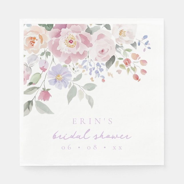 Spring Pastel Floral Brautparty Serviette (Vorderseite)