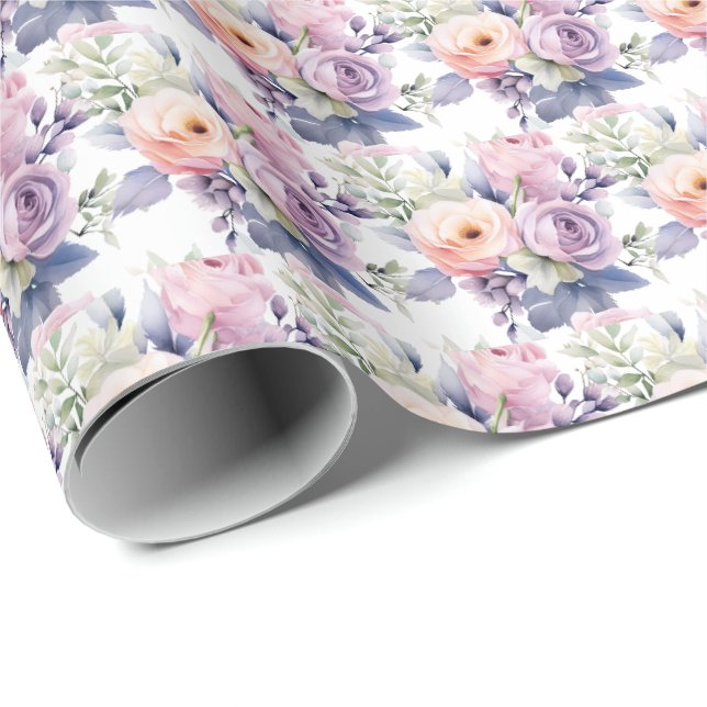 Spring Pastel Floral Geschenkpapier (Rolleneckpunkt)