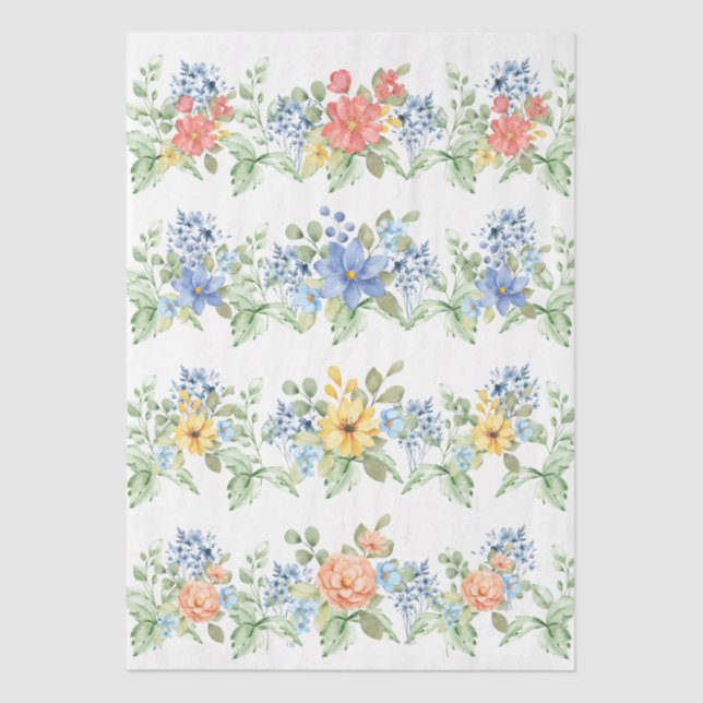 Spring Pastel Florals Decoupage Paper Seidenpapier (Vorderseite)