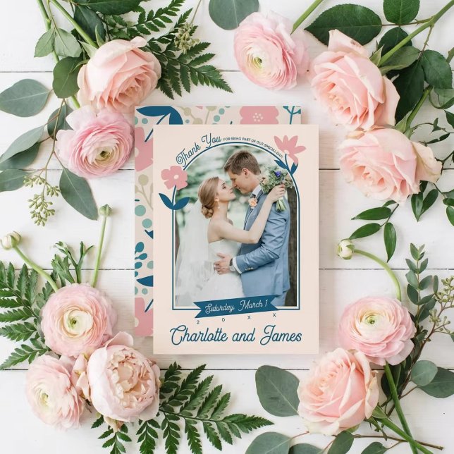 Spring Pastel Petals Flat Thank You Card Dankeskarte (Von Creator hochgeladen)