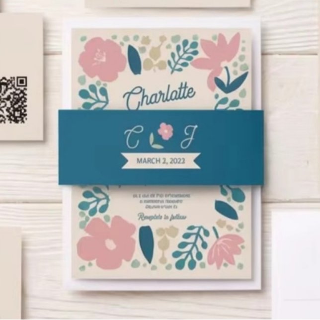 Spring Pastel Petals Invitation Belly Band (Von Creator hochgeladen)