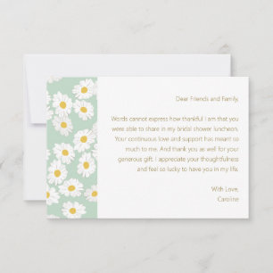 Spring Pastel Sage Blue Daisies Custom Message Dankeskarte