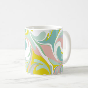 Spring Pastel Wirbel   Abstraktes Marmordesign Kaffeetasse