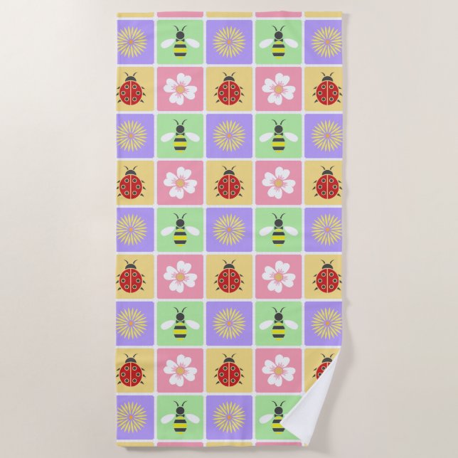 Spring Patches Strandtuch (Vorderseite)