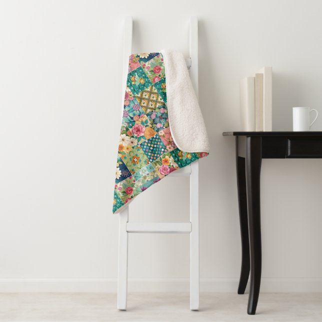 Spring Patchwork Nahtlos Sherpadecke (Beispiel)
