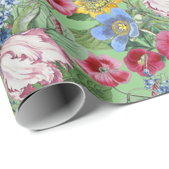 Spring Peonings Blume Garden Geschenkpapier (Rolleneckpunkt)