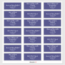 Spring Peony Navy Wedding Guest Address Labels