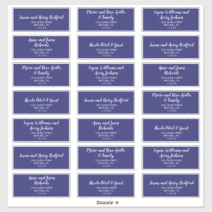 Spring Peony Navy Wedding Guest Address Labels