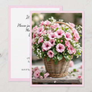 Spring Petunias in Pink Personalize Party Einladung