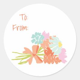 Spring Picnic Bouquet Geschenktasten Runder Aufkleber